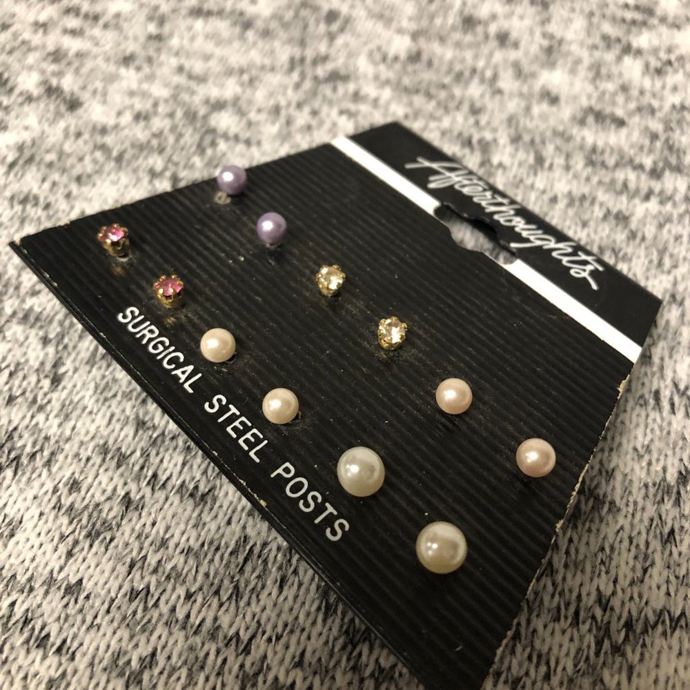 Afterthoughts Steel Post Variety Earrings Set of 6 - Picture 2 of 5